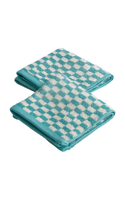 Anūt Cairo Set-of-two; Alex Face Towels In Blue