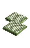 Anūt Cairo Set-of-two; Alex Face Towels In Green