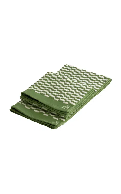 Anūt Cairo Set-of-two; Alex Hand Towels In Green
