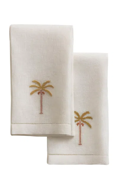 Anūt Cairo Set-of-two; Date Palm Napkins In Pink