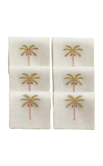 Anūt Cairo Set-of-six; Date Palm Napkins In Pink