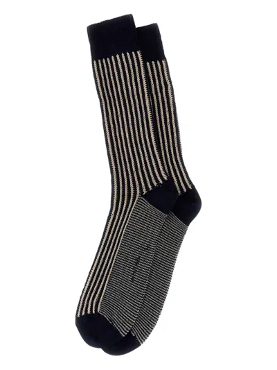 Ant45 Capri Striped-ribbing Socks In Multi