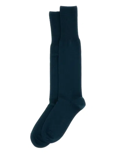Ant45 Town Ribbed Mid-calf Socks In Blue