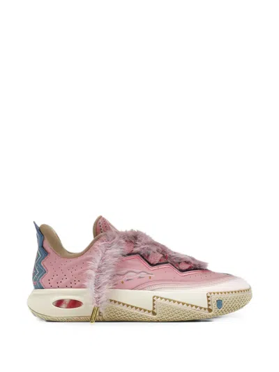 Anta Azurie Faux-fur Sneakers In Pink