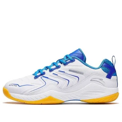 Anta Badminton Shoes 'white Blue Orange' In Multi