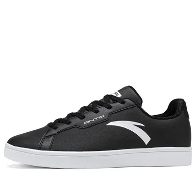 Anta Leather Skateboarding Shoes 'black White'