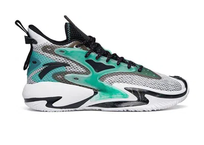 Pre-owned Anta Men's  Shock The Game 5 Crazy Tide Sneakers In White/black/teal