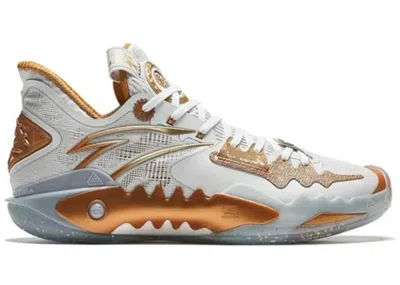 Pre-owned Anta Men's  Shock Wave 5 Immortality Sneakers In White/copper