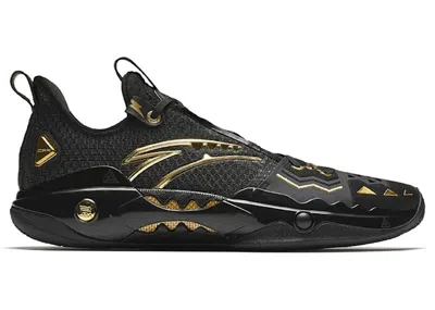 Pre-owned Anta Men's  Shock Wave 5 Pro Glory Sneakers In Black/gold In Multi