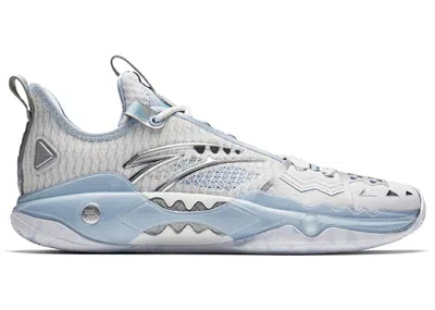 Pre-owned Anta Men's  Shock Wave 5 Pro Step Ice Sneakers In White/ice Blue/silver In Multi