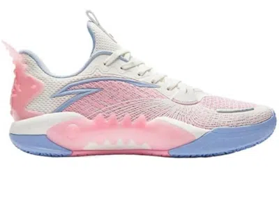 Pre-owned Anta Men's  Shock Wave 5 Team V2 Sneakers In White/bright Pink/baby Blue