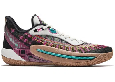 Pre-owned Anta Men's  Shock Wave 6 Pro Catching Dreams Sneakers In Black/white/pink In Multi