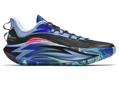 Pre-owned Anta Men's  Shock Wave 7 Impulse Sneakers In Sky In Black/blue/sky Blue