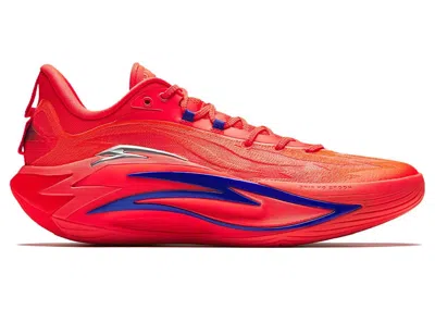 Pre-owned Anta Men's  Shock Wave 7 Lava Sneakers In Red/blue/silver In Multi