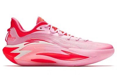 Pre-owned Anta Men's  Shock Wave 7 Sneakers In Pink Flame/white In Multi