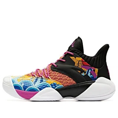Anta Mid Top Basketball Shoes 'black Orange Yellow' In Multi