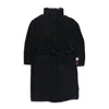Anta Reversible Long Black Coat In Black
