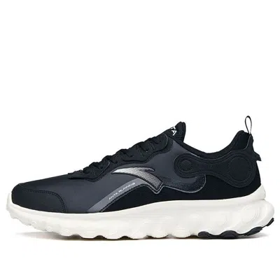 Anta Run Collection Leather 'black White With Silver Logo'