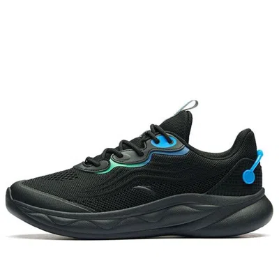 Anta Running Series Sneakers 'black With Blue Green Deco' In Multi