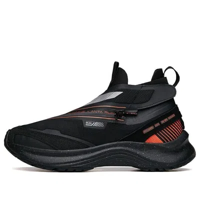 Anta Running Series Sneakers Leather 'black Orange Silver'