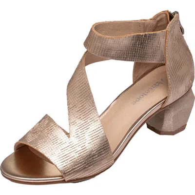 Antelope Amara Metallic Leather Kitten Heel Sandal In Gold