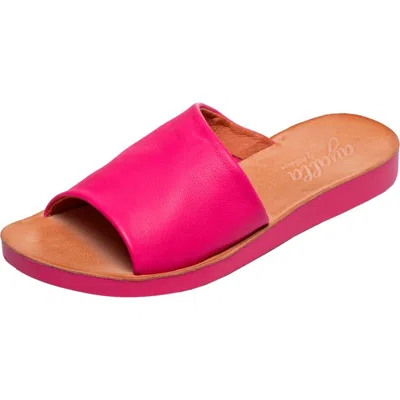 Antelope Ami Leather Slide Sandal In Fuchsia