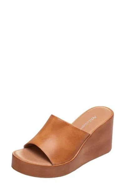 Antelope Bala Platform Wedge Leather Slide Sandal In Taupe