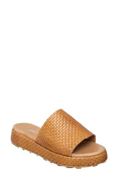 Antelope Brea Woven Leather Slide Sandal In Taupe