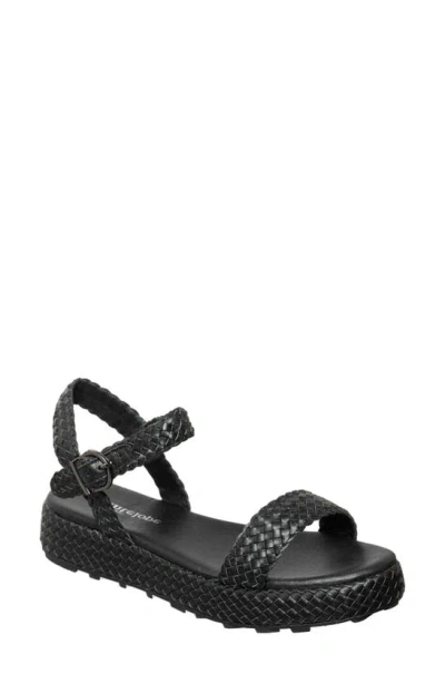 Antelope Brenna Woven Leather Sandal In Black Leather