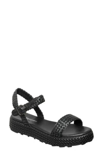 Antelope Brenna Woven Leather Sandal In Black