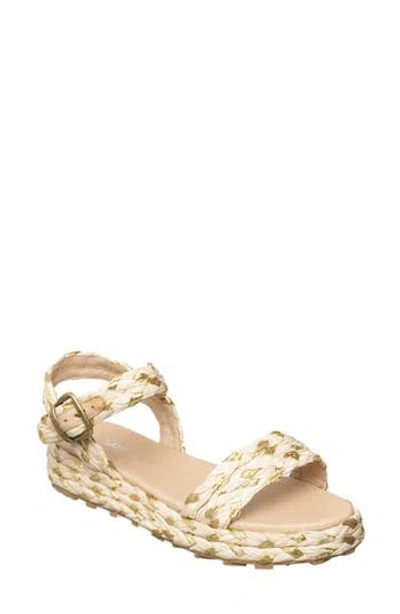 Antelope Brenna Woven Raffia Sandal In Gold