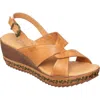 Antelope Danessa Platform Wedge Slingback Sandal In Tan