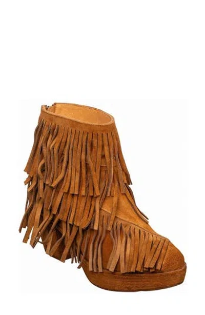 Antelope Ember Fringed Suede Boot In Brown