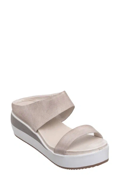 Antelope Faina Wedge Sandal In Light Grey Suede