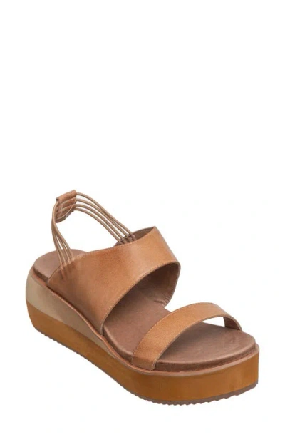 Antelope Fanny Wedge Sandal In Cognac Leather