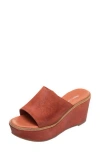Antelope Kinsley Platform Slide Sandal In Tobacco