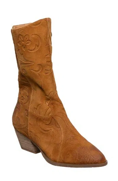 Antelope Leah Embossed Boot In Cognac