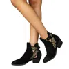 ANTELOPE M33 MELI SUEDE ANKLE BOOTIES IN BLACK