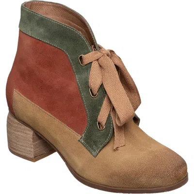 Antelope Nora Colorblock Lace-up Bootie In Taupe