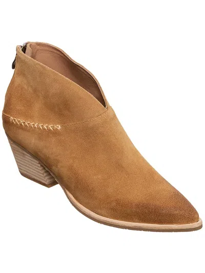 Antelope Odette Womens Suede Pointed Toe Booties In Brown