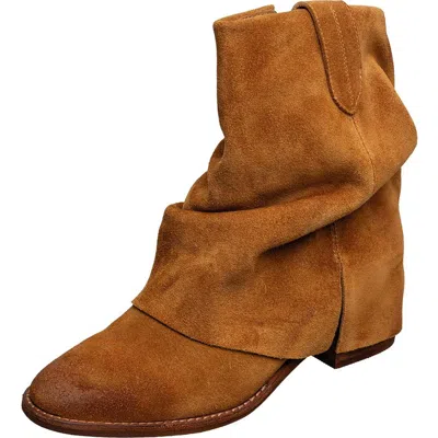Antelope Ona Ruched Foldover Bootie In Brown