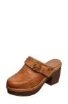 Antelope Sabella Buckle Leather Mule In Brown