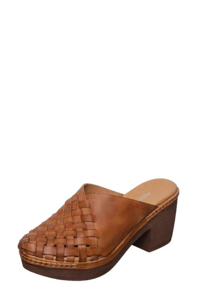 Antelope Senna Woven Clog In Tan Leather