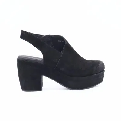 Antelope Vida Suede Platform Clogs In Black