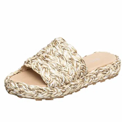 Antelope Women's Brea Plaform Sandals In Natural Rafia In Gold