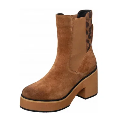 Antelope Women's Chelsea Boots Platform Block Heel In Beige In Nude