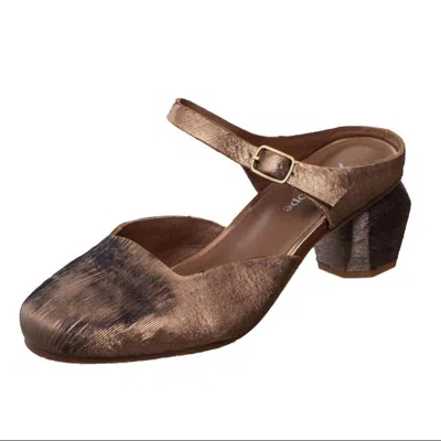 Antelope Women's Giselle Ankle Strap Block Heel In Bronze In Brown