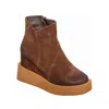 Antelope Suede Platform Wedge Boot In Brown