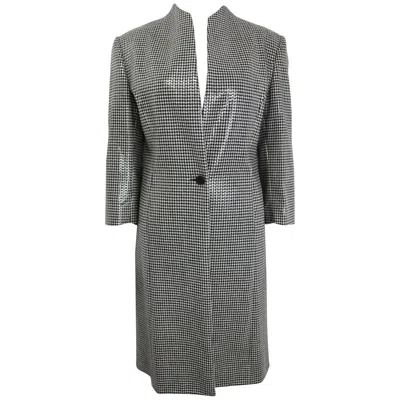 Pre-owned Anteprima Black And White Houndstooch Wool Long Coat