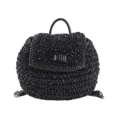 Pre-owned Anteprima Pvc Nylon Satin Backpack () In Black